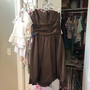 David’s Bridal Shimmery brown bridesmaid dress